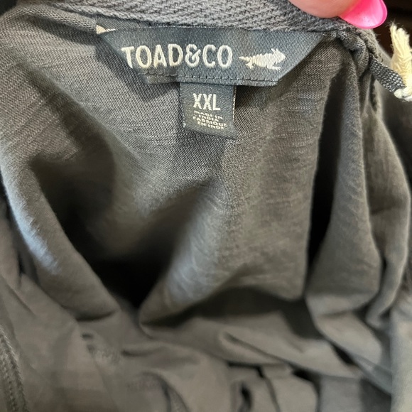 Toad & Co. Grey Long Sleeve Three Button Henley Organic Cotton Shirt XXL - Picture 2 of 7